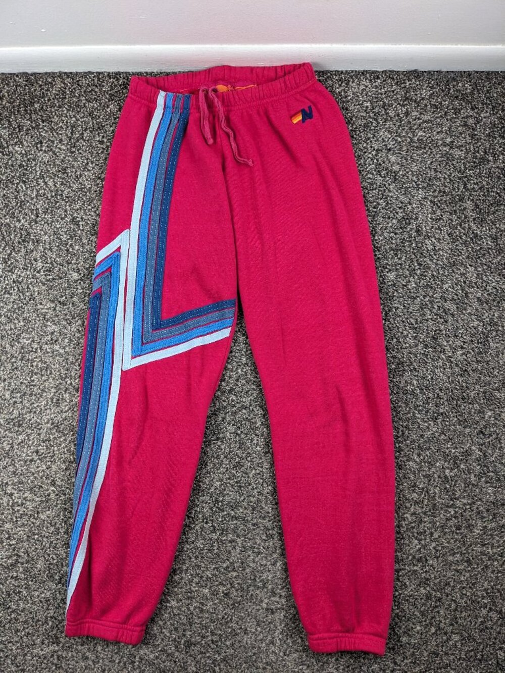 Aviator Nation Blaze 4 Sweatpants Joggers Tri Blend Pink Womens XS USA Made